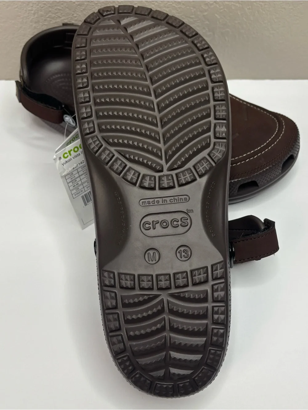MEN'S CROCS Size 13 Yukon Vista II Literide CLOGS Mushroom Brown New